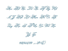 Carmen embroidery font formats bx (which converts to 17 machine formats), + pes, Sizes 0.50 (1/2), 0.75 (3/4), 1, 1.5 and 2"
