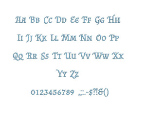 Osborg embroidery font formats bx (which converts to 17 machine formats), + pes, Sizes 0.50 (1/2), 0.75 (3/4), 1, 1.5 and 2"