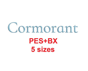 Cormorant Serif embroidery font formats bx (which converts to 17 machine formats), + pes, Sizes 0.25 (1/4), 0.50 (1/2), 1, 1.5 and 2"