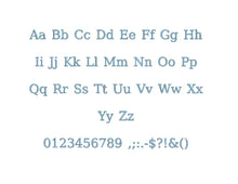 Dejavu Serif embroidery font formats bx (which converts to 17 machine formats), + pes, Sizes 0.25 (1/4), 0.50 (1/2), 1, 1.5 and 2"