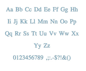 Nimbus embroidery font formats bx (which converts to 17 machine formats), + pes, Sizes 0.25 (1/4), 0.50 (1/2), 1, 1.5 and 2"