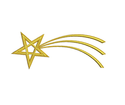 Christmas Star embroidery design formats bx (17 machine formats), + pes, Sizes 3, 3.5, 3.8 (4x4 hoop), 4.5, 5, 5.5, and 6 inches