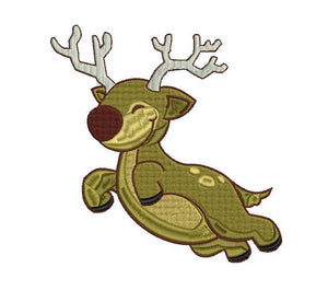 Reindeer embroidery design formats bx (17 machine formats), + pes, Sizes 3, 3.5, 3.8 (4x4 hoop), 4.5, 5, 5.5, and 6 inches
