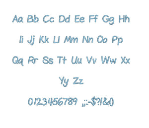 Scholar embroidery font formats bx (which converts to 17 machine formats), + pes, Sizes 0.25 (1/4), 0.50 (1/2), 1, 1.5 and 2"