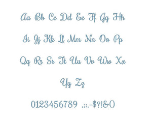 Buckingham embroidery BX font Sizes 0.25 (1/4), 0.50 (1/2), 1, 1.5, 2, 2.5, 3, 3.5, 4, 4.5, 5, 5.5, 6, 6.5, and 7 inches