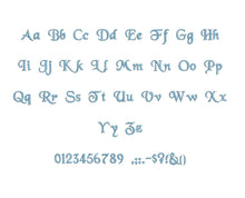 Hana embroidery font PES format 15 Sizes satin stitches 0.25 (1/4), 0.5 (1/2), 1, 1.5, 2, 2.5, 3, 3.5, 4, 4.5, 5, 5.5, 6, 6.5, and 7 inches