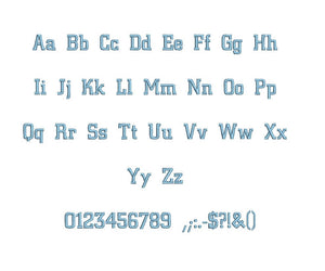 City embroidery font PES format 15 Sizes 0.25 (1/4), 0.5 (1/2), 1, 1.5, 2, 2.5, 3, 3.5, 4, 4.5, 5, 5.5, 6, 6.5, and 7 inches
