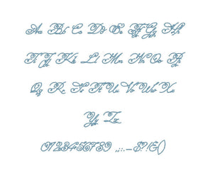 Vestibule embroidery font formats bx (which converts to 17 machine formats), + pes, Sizes 0.50 (1/2), 0.75 (3/4), 1, 1.5 and 2"