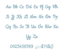 Double Dutch embroidery BX font Sizes 0.25 (1/4), 0.50 (1/2), 1, 1.5, 2, 2.5, 3, 3.5, 4, 4.5, 5, 5.5, 6, 6.5, and 7 inches