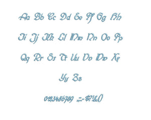 Kronenburg embroidery font formats bx (which converts to 17 machine formats), + pes, Sizes 0.50 (1/2), 0.75 (3/4), 1, 1.5 and 2"