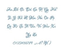 Jolina embroidery font formats bx (which converts to 17 machine formats), + pes, Sizes 0.50 (1/2), 0.75 (3/4), 1, 1.5 and 2"