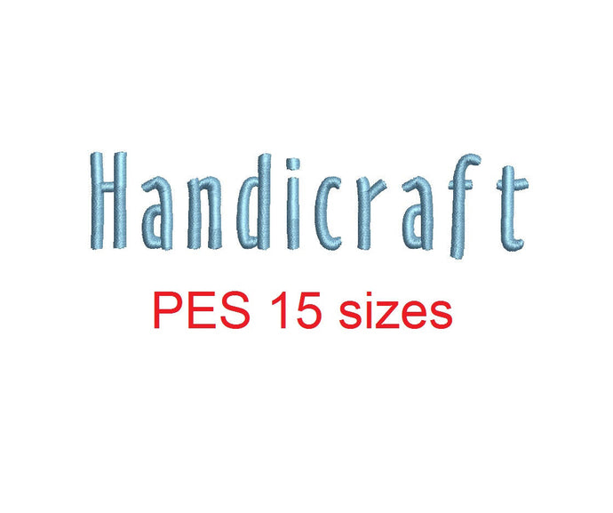 Handicraft embroidery font PES format 15 Sizes 0.25 (1/4), 0.5 (1/2), 1, 1.5, 2, 2.5, 3, 3.5, 4, 4.5, 5, 5.5, 6, 6.5, and 7 inches