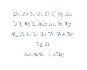 Osborgdunn embroidery font formats bx (which converts to 17 machine formats), + pes, Sizes 0.50 (1/2), 0.75 (3/4), 1, 1.5 and 2"