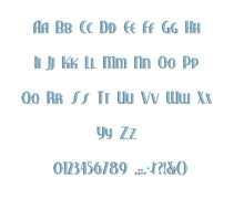 Best Mate embroidery font formats bx (which converts to 17 machine formats), + pes, Sizes 0.50 (1/2), 0.75 (3/4), 1, 1.5 and 2"