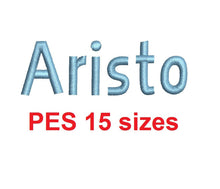 Aristo embroidery font PES format 15 Sizes instant download 0.25, 0.5, 1, 1.5, 2, 2.5, 3, 3.5, 4, 4.5, 5, 5.5, 6, 6.5, and 7 inches