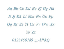 Times Italic embroidery BX font Sizes 0.25 (1/4), 0.50 (1/2), 1, 1.5, 2, 2.5, 3, 3.5, 4, 4.5, 5, 5.5, 6, 6.5, and 7 inches