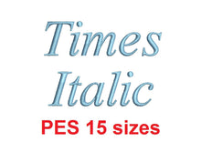 Times Italic embroidery font PES format 15 Sizes instant download 0.25, 0.5, 1, 1.5, 2, 2.5, 3, 3.5, 4, 4.5, 5, 5.5, 6, 6.5, and 7 inches