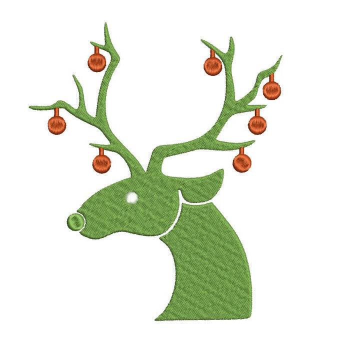 Reindeer with Christmas balls embroidery design  bx format (17 machine formats), + pes, 3, 3.5, 3.8 (4x4 hoop), 4.5, 5, 5.5, and 6 inches