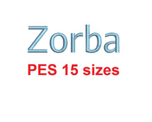 Zorba Block embroidery font PES format 15 Sizes 0.25 (1/4), 0.5 (1/2), 1, 1.5, 2, 2.5, 3, 3.5, 4, 4.5, 5, 5.5, 6, 6.5, and 7 inches