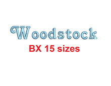 Woodstock embroidery BX font Sizes 0.25 (1/4), 0.50 (1/2), 1, 1.5, 2, 2.5, 3, 3.5, 4, 4.5, 5, 5.5, 6, 6.5, and 7 inches