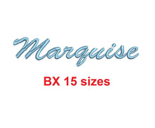 Marquise embroidery BX font Sizes 0.25 (1/4), 0.50 (1/2), 1, 1.5, 2, 2.5, 3, 3.5, 4, 4.5, 5, 5.5, 6, 6.5, and 7 inches