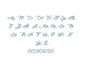 Lovely Home embroidery font PES format 15 Sizes 0.25 (1/4), 0.5 (1/2), 1, 1.5, 2, 2.5, 3, 3.5, 4, 4.5, 5, 5.5, 6, 6.5, and 7 inches