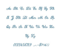 Caroline embroidery font PES format 15 Sizes 0.25 (1/4), 0.5 (1/2), 1, 1.5, 2, 2.5, 3, 3.5, 4, 4.5, 5, 5.5, 6, 6.5, and 7 inches