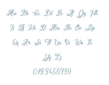 Chateau des Olives embroidery font PES format 15 Sizes 0.25 (1/4), 0.5 (1/2), 1, 1.5, 2, 2.5, 3, 3.5, 4, 4.5, 5, 5.5, 6, 6.5, and 7 inches