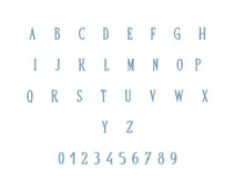 Band of Reality embroidery font PES format 15 Sizes 0.25, 0.5, 1, 1.5, 2, 2.5, 3, 3.5, 4, 4.5, 5, 5.5, 6, 6.5, and 7 inches