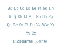 Bullpen Light™ embroidery font PES 15 Sizes 0.25 (1/4), 0.5 (1/2), 1, 1.5, 2, 2.5, 3, 3.5, 4, 4.5, 5, 5.5, 6, 6.5, and 7 inches (RLA)