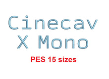 Cinecav X Mono™ block embroidery font dst/exp/jef/hus/vip/vp3/xxx 15 sizes small to large (RLA)