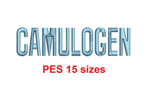 Camulogen™ block embroidery font PES 15 Sizes 0.25 (1/4), 0.5 (1/2), 1, 1.5, 2, 2.5, 3, 3.5, 4, 4.5, 5, 5.5, 6, 6.5, and 7" (RLA)