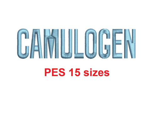 Camulogen™ block embroidery font PES 15 Sizes 0.25 (1/4), 0.5 (1/2), 1, 1.5, 2, 2.5, 3, 3.5, 4, 4.5, 5, 5.5, 6, 6.5, and 7