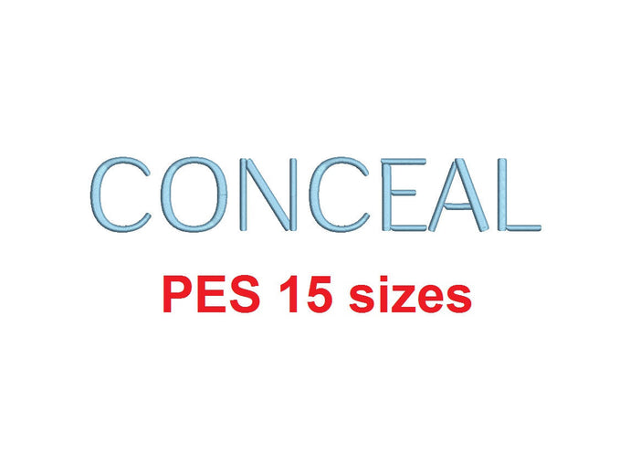 Conceal™ block embroidery font PES 15 Sizes 0.25 (1/4), 0.5 (1/2), 1, 1.5, 2, 2.5, 3, 3.5, 4, 4.5, 5, 5.5, 6, 6.5, and 7