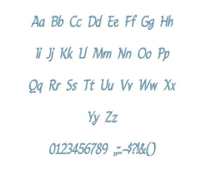 Caryn™ script embroidery BX font Sizes 0.25 (1/4), 0.50 (1/2), 1, 1.5, 2, 2.5, 3, 3.5, 4, 4.5, 5, 5.5, 6, 6.5, and 7 inches (RLA)