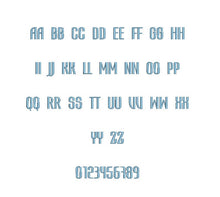 Atvice embroidery BX font Sizes 0.25 (1/4), 0.50 (1/2), 1, 1.5, 2, 2.5, 3, 3.5, 4, 4.5, 5, 5.5, 6, 6.5, and 7 inches