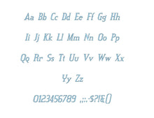 Credit Valley Italic™ embroidery font PES 15 Sizes 0.25 (1/4), 0.5 (1/2), 1, 1.5, 2, 2.5, 3, 3.5, 4, 4.5, 5, 5.5, 6, 6.5, and 7" (RLA)