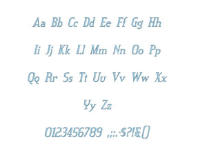 Credit Valley Italic™ embroidery font PES 15 Sizes 0.25 (1/4), 0.5 (1/2), 1, 1.5, 2, 2.5, 3, 3.5, 4, 4.5, 5, 5.5, 6, 6.5, and 7" (RLA)