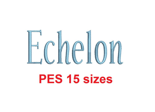 Echelon™ embroidery font PES 15 Sizes 0.25 (1/4), 0.5 (1/2), 1, 1.5, 2, 2.5, 3, 3.5, 4, 4.5, 5, 5.5, 6, 6.5, and 7