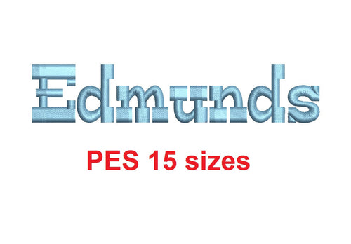 Edmunds™ embroidery font PES 15 Sizes 0.25 (1/4), 0.5 (1/2), 1, 1.5, 2, 2.5, 3, 3.5, 4, 4.5, 5, 5.5, 6, 6.5, and 7