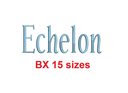 Echelon™ block embroidery BX font Sizes 0.25 (1/4), 0.50 (1/2), 1, 1.5, 2, 2.5, 3, 3.5, 4, 4.5, 5, 5.5, 6, 6.5, and 7