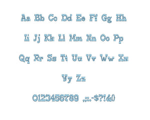 Edmunds™ block embroidery BX font Sizes 0.25 (1/4), 0.50 (1/2), 1, 1.5, 2, 2.5, 3, 3.5, 4, 4.5, 5, 5.5, 6, 6.5, and 7" (RLA)