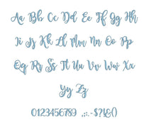 Magnolia Sky embroidery font PES format 15 Sizes 0.25 (1/4), 0.5 (1/2), 1, 1.5, 2, 2.5, 3, 3.5, 4, 4.5, 5, 5.5, 6, 6.5, and 7 inches
