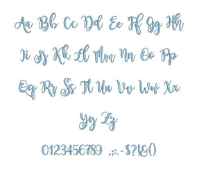 Magnolia Sky embroidery BX font Sizes 0.25 (1/4), 0.50 (1/2), 1, 1.5, 2, 2.5, 3, 3.5, 4, 4.5, 5, 5.5, 6, 6.5, and 7 inches