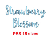 Strawberry Blossom embroidery font PES format 15 Sizes instant download
