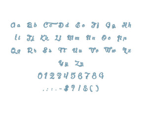 La Chatte a Maman embroidery font PES format 15 Sizes 0.25 (1/4), 0.5 (1/2), 1, 1.5, 2, 2.5, 3, 3.5, 4, 4.5, 5, 5.5, 6, 6.5, and 7 inches