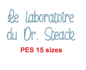 Le laboratoire du Dr. Steak embroidery font PES 15 Sizes 0.25 (1/4), 0.5 (1/2), 1, 1.5, 2, 2.5, 3, 3.5, 4, 4.5, 5, 5.5, 6, 6.5, and 7 inches