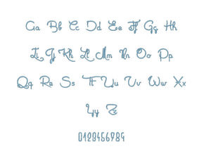 Marguerite embroidery font PES format 15 Sizes 0.25 (1/4), 0.5 (1/2), 1, 1.5, 2, 2.5, 3, 3.5, 4, 4.5, 5, 5.5, 6, 6.5, and 7 inches