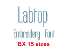 Labtop embroidery BX font Sizes 0.25 (1/4), 0.50 (1/2), 1, 1.5, 2, 2.5, 3, 3.5, 4, 4.5, 5, 5.5, 6, 6.5, and 7 inches