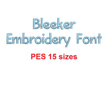 Bleeker™ block embroidery font PES 15 Sizes 0.25 (1/4), 0.5 (1/2), 1, 1.5, 2, 2.5, 3, 3.5, 4, 4.5, 5, 5.5, 6, 6.5, and 7 inches (RLA)